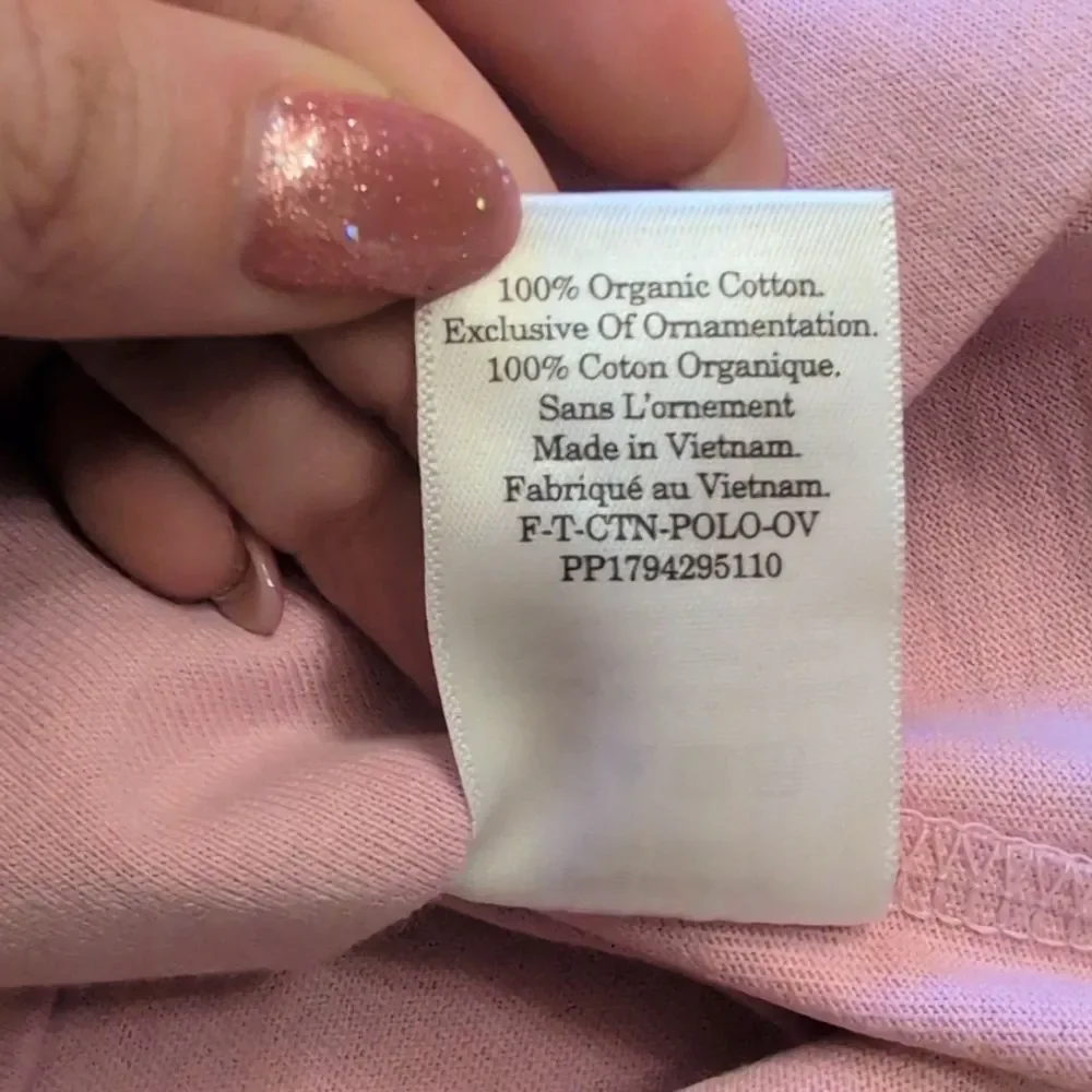 Lot Of 2 NWT Everlane Organic Cotton Polos Short Sleeve Top Mauve White Stripe S - Picture 7 of 16